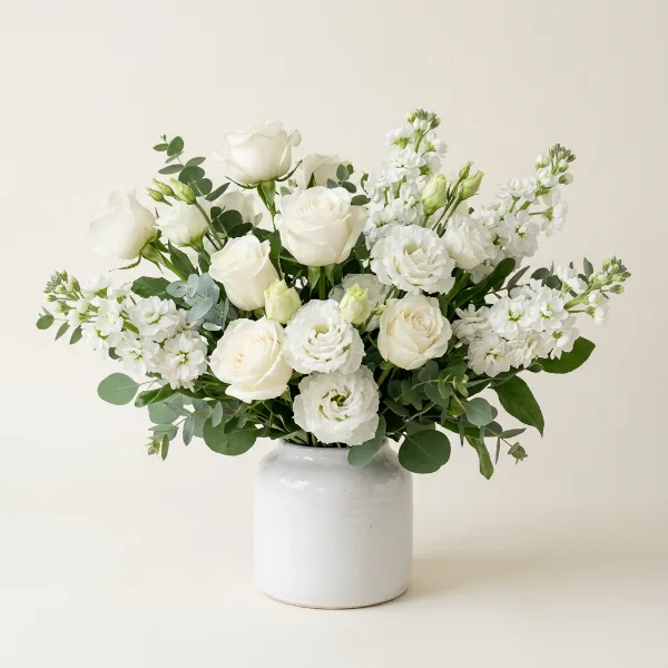 All-White Vase Arrangement